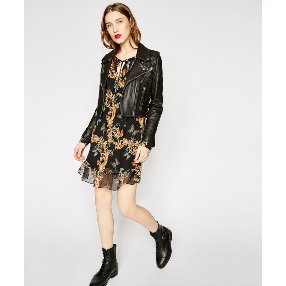 The Kooples Royal Butterfly Dress Multi Size Medium Silk Baroque